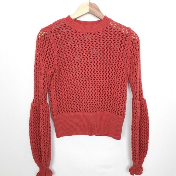 Rebecca Minkoff Sweaters - Rebecca Minkoff Orange Bianca Sweater Open Knit